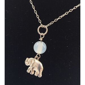 Dainty Sterling Silver Elegant Elephant Pendant Necklace 18in 1.94g